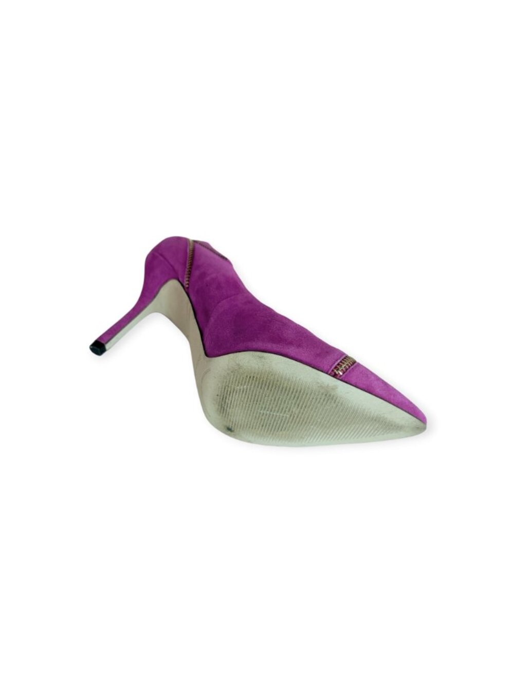 Enzo Angiolini Magenta Suede Pump Zipper Detail Womens Size 10M 3 inch heel Good - Picture 5 of 10